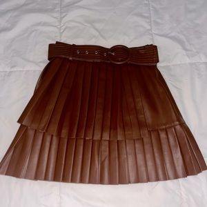 Zara plaited Leather Skirt